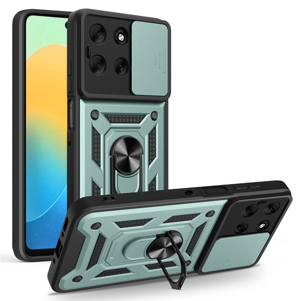 Til Motorola Moto G56 5G Cover med Skydekameralåg PC + TPU Kickstand Telefoncover