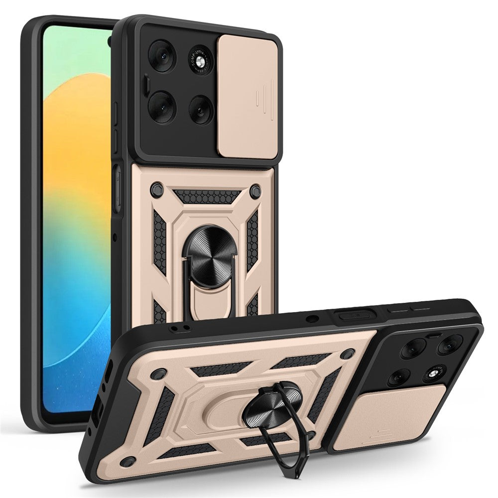 Til Motorola Moto G56 5G Cover med Skydekameralåg PC + TPU Kickstand Telefoncover