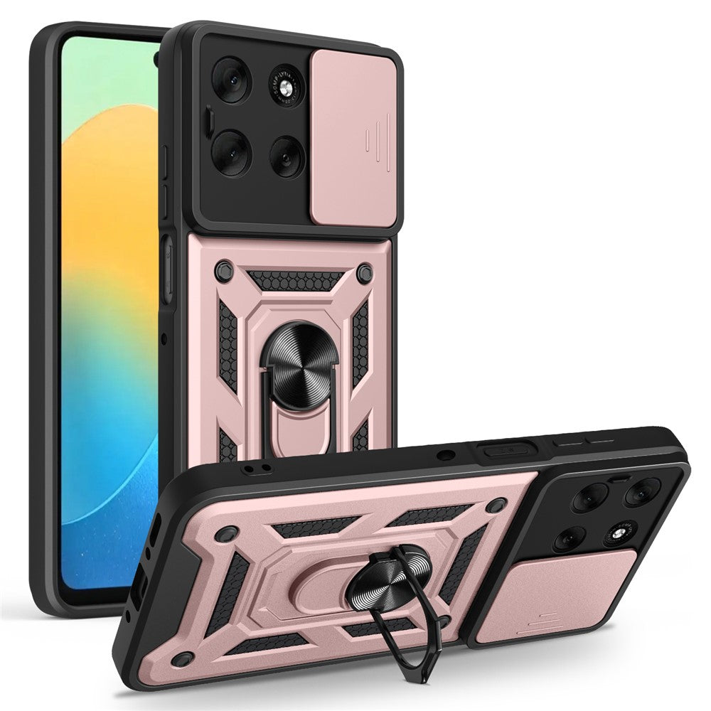 Til Motorola Moto G56 5G Cover med Skydekameralåg PC + TPU Kickstand Telefoncover