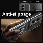 For Huawei Nova Y73 4G Case with Slide Camera Lid PC + TPU Kickstand Phone Cover