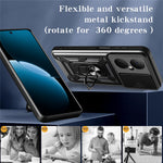 For Huawei Nova Y73 4G Case with Slide Camera Lid PC + TPU Kickstand Phone Cover