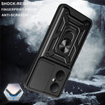 For Huawei Nova Y73 4G Case with Slide Camera Lid PC + TPU Kickstand Phone Cover
