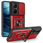 For Huawei Nova Y73 4G Case with Slide Camera Lid PC + TPU Kickstand Phone Cover