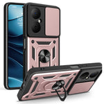For Huawei Nova Y73 4G Case with Slide Camera Lid PC + TPU Kickstand Phone Cover