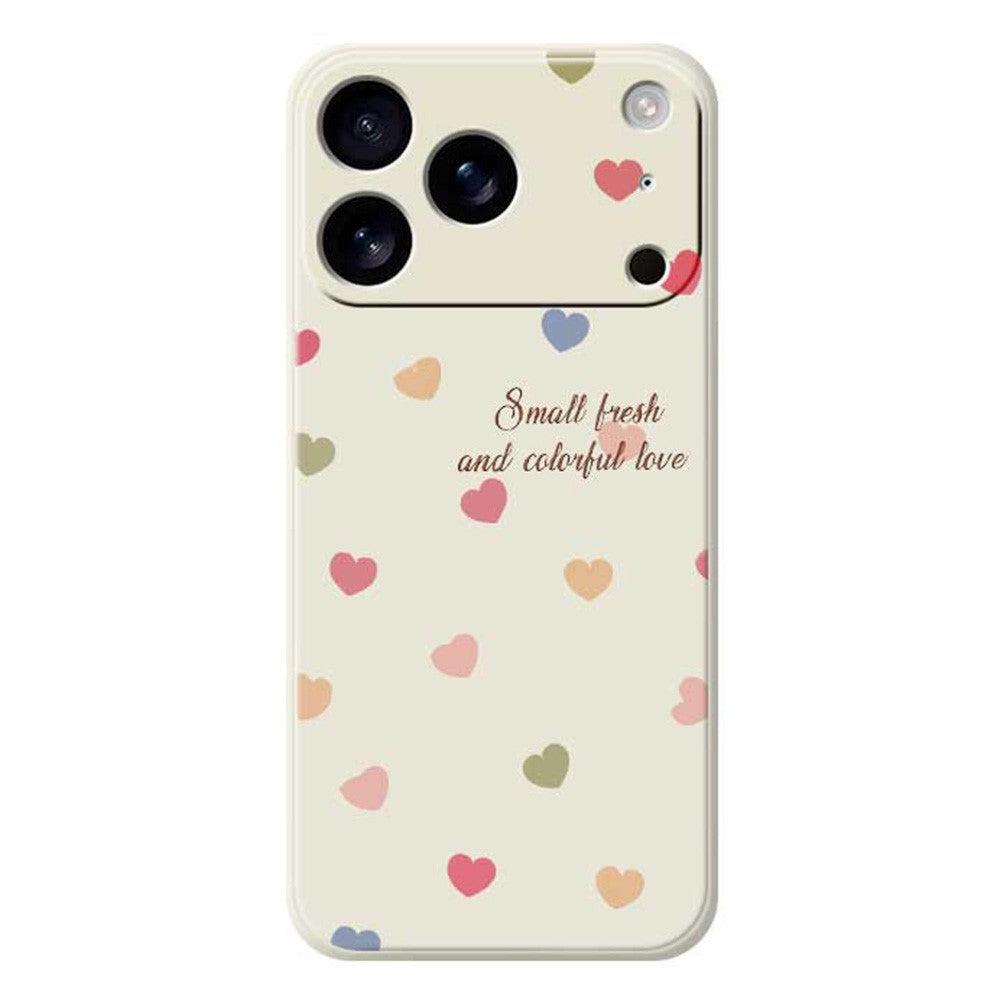 For iPhone 18 Pro Max / 17 Pro Max Case Colorful Love Pattern Printing Straight Edge TPU Phone Back Cover