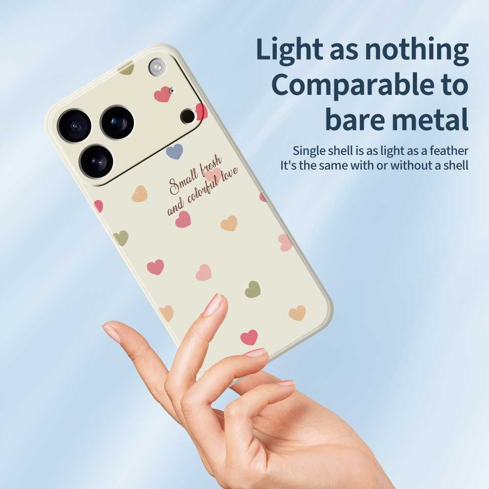 For iPhone 18 Pro Max / 17 Pro Max Case Colorful Love Pattern Printing Straight Edge TPU Phone Back Cover