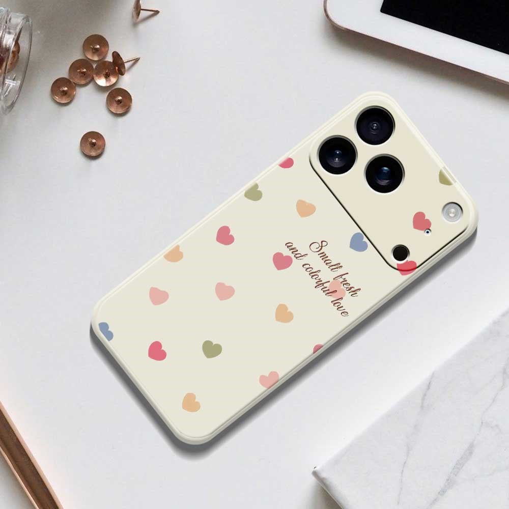 For iPhone 18 Pro Max / 17 Pro Max Case Colorful Love Pattern Printing Straight Edge TPU Phone Back Cover