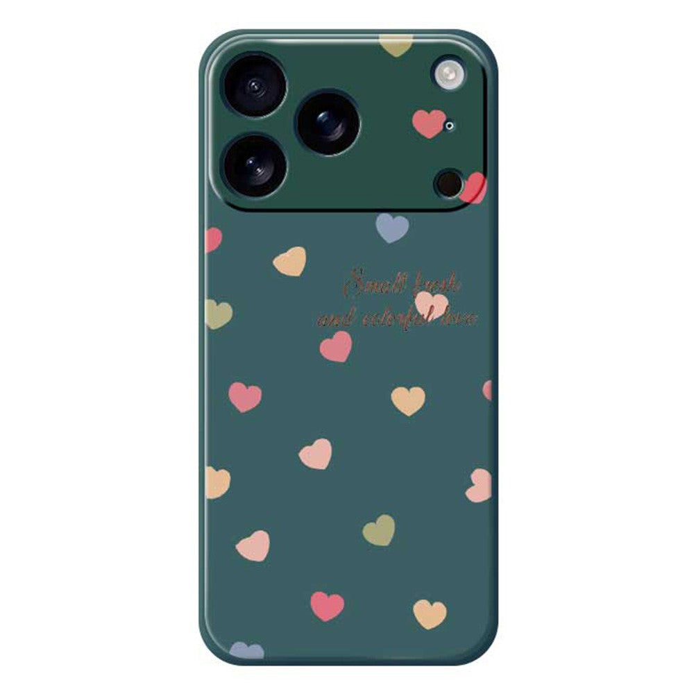 For iPhone 18 Pro Max / 17 Pro Max Case Colorful Love Pattern Printing Straight Edge TPU Phone Back Cover