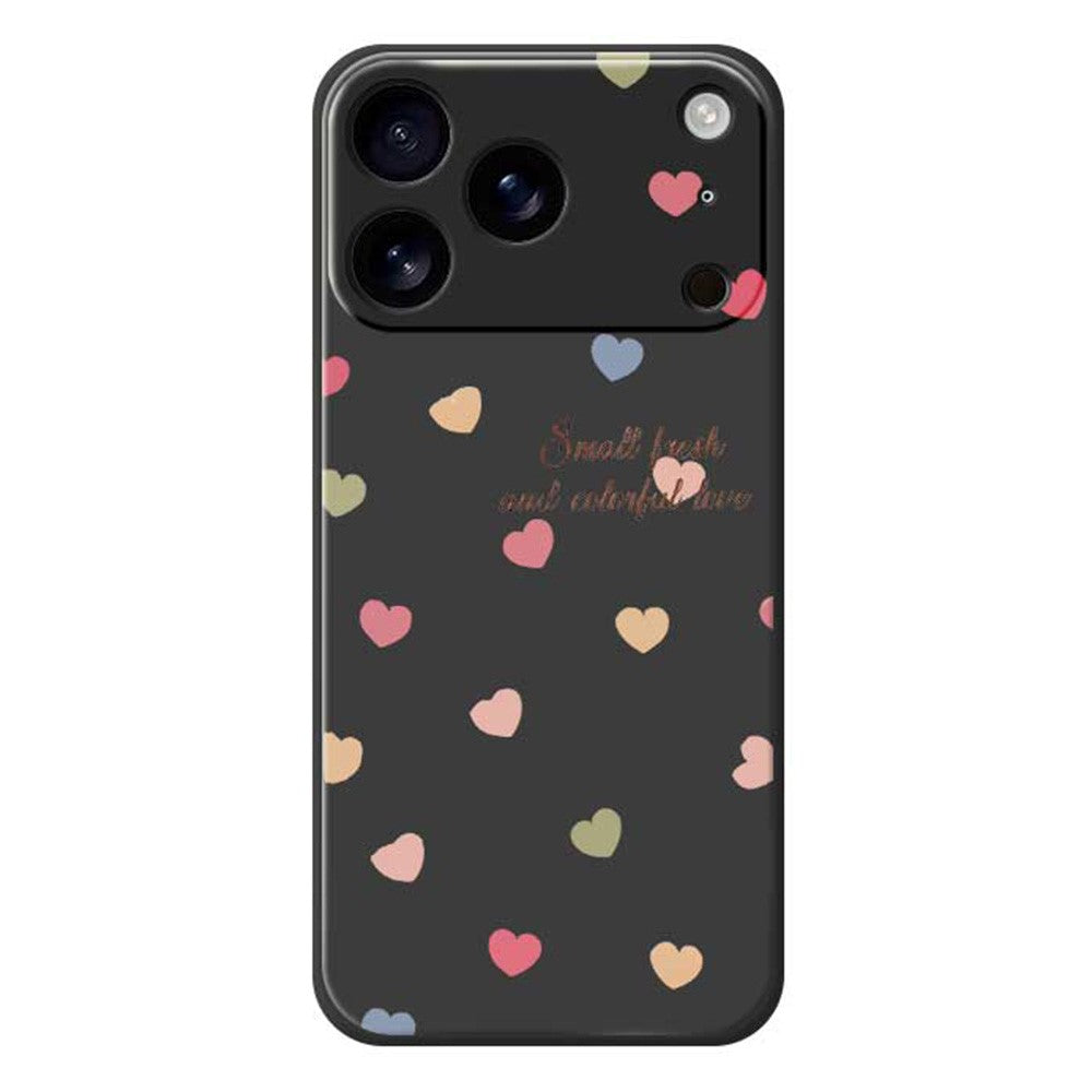 For iPhone 18 Pro Max / 17 Pro Max Case Colorful Love Pattern Printing Straight Edge TPU Phone Back Cover