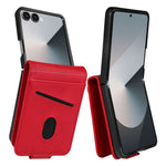 AZNS For Samsung Galaxy Z Flip7 5G Case Card Holder Cowhide Texture PC + PU Leather Phone Cover