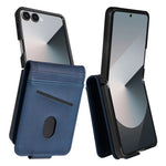 AZNS For Samsung Galaxy Z Flip7 5G Case Card Holder Cowhide Texture PC + PU Leather Phone Cover