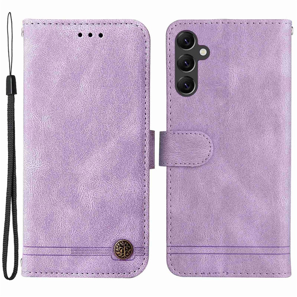 Samsung Galaxy A14 5G / A14 4G Läderplånboksfodral Skin Touch mobilfodral Stativ med Rem