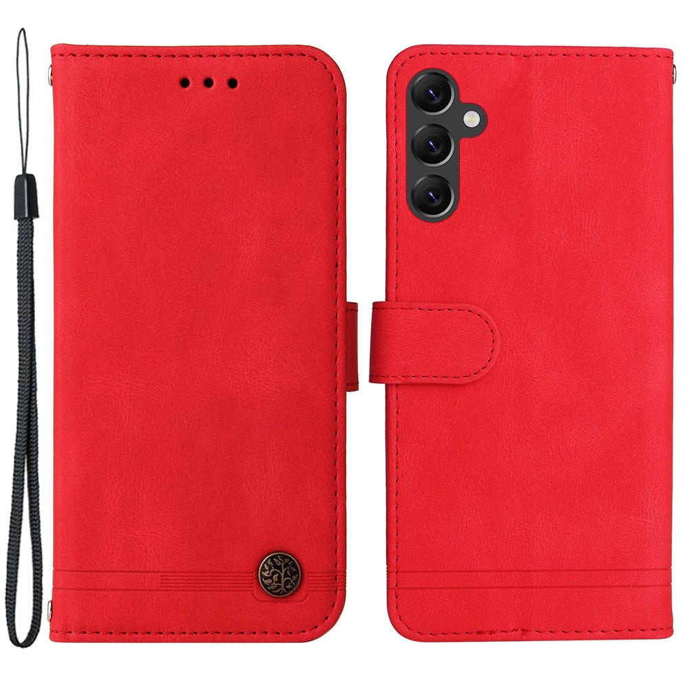 Samsung Galaxy A14 5G / A14 4G Läderplånboksfodral Skin Touch mobilfodral Stativ med Rem