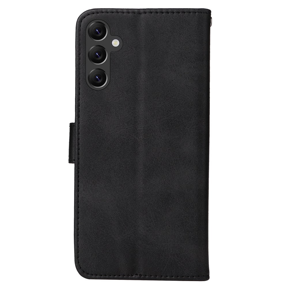 Samsung Galaxy A14 5G / A14 4G mobilcover i PU-læder med kalveskindstekstur, magnetisk lukning, pung-etui med håndledsrem