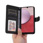Samsung Galaxy A14 5G / A14 4G mobilcover i PU-læder med kalveskindstekstur, magnetisk lukning, pung-etui med håndledsrem