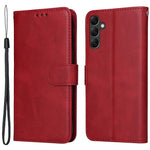 Samsung Galaxy A14 5G / A14 4G mobilcover i PU-læder med kalveskindstekstur, magnetisk lukning, pung-etui med håndledsrem