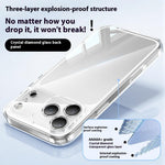 Til iPhone 17 Pro cover, luftpude, TPU + glasbagside, stødsikkert telefoncover