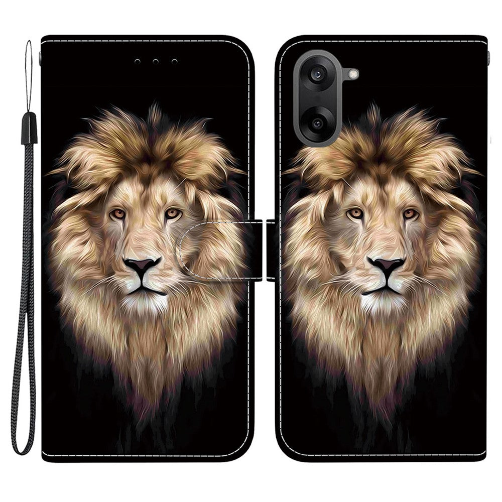 OnePlus Nord CE5 5G / Ace 5 Racing 5G-skal, mönstertryck, läderflip, plånboksfodral med snodd