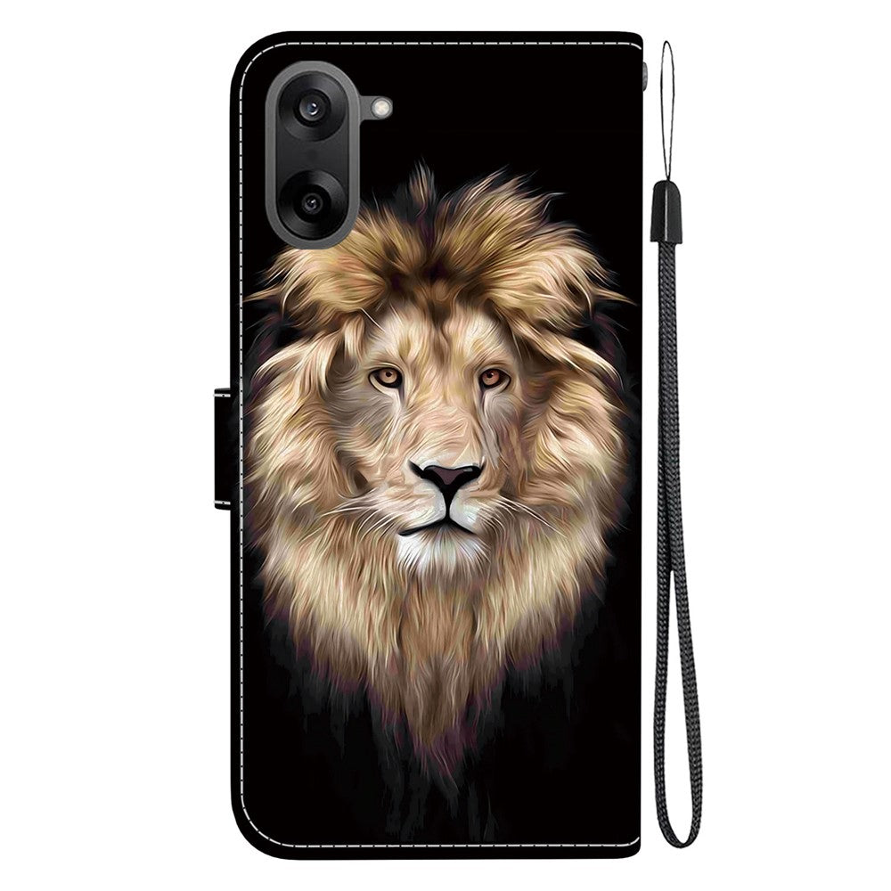 OnePlus Nord CE5 5G / Ace 5 Racing 5G-cover med mønsterprint i læder, flipdesign, tegnebogsfunktion og snor