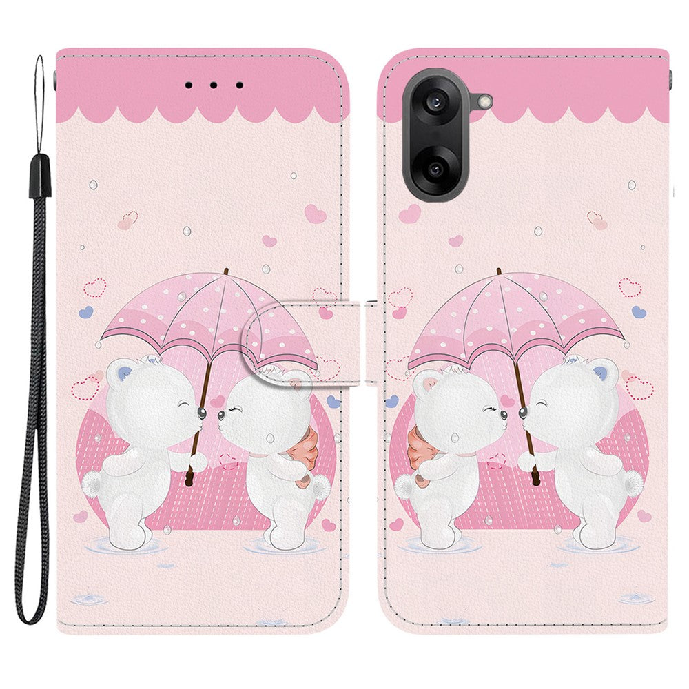 OnePlus Nord CE5 5G / Ace 5 Racing 5G-cover med mønsterprint i læder, flipdesign, tegnebogsfunktion og snor