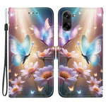 OnePlus Nord CE5 5G / Ace 5 Racing 5G-cover med mønsterprint i læder, flipdesign, tegnebogsfunktion og snor