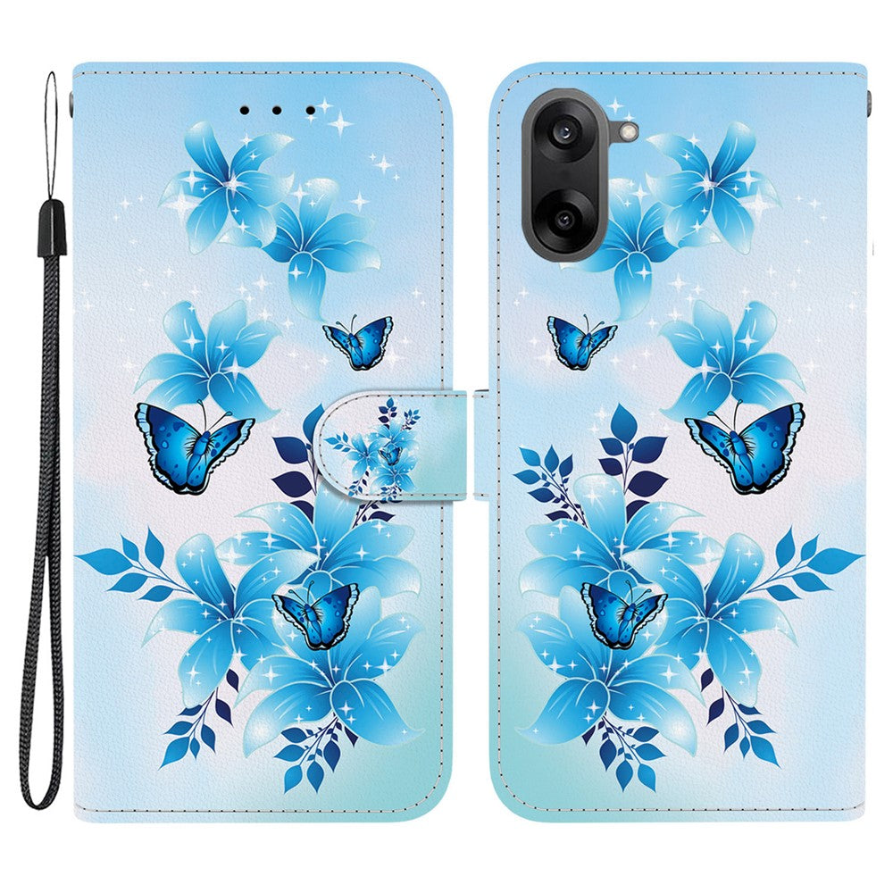 OnePlus Nord CE5 5G / Ace 5 Racing 5G-cover med mønsterprint i læder, flipdesign, tegnebogsfunktion og snor