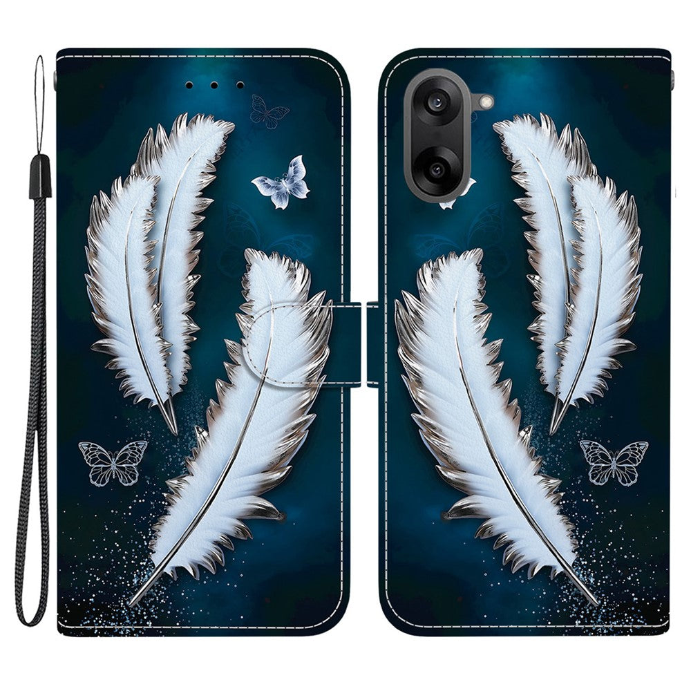 OnePlus Nord CE5 5G / Ace 5 Racing 5G-cover med mønsterprint i læder, flipdesign, tegnebogsfunktion og snor