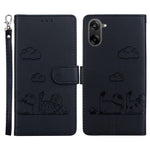 OnePlus Nord CE5 5G / Ace 5 Racing 5G-skal RFID-blockerande kattungemönster TPU + PU-lädermobilskal med handledsrem