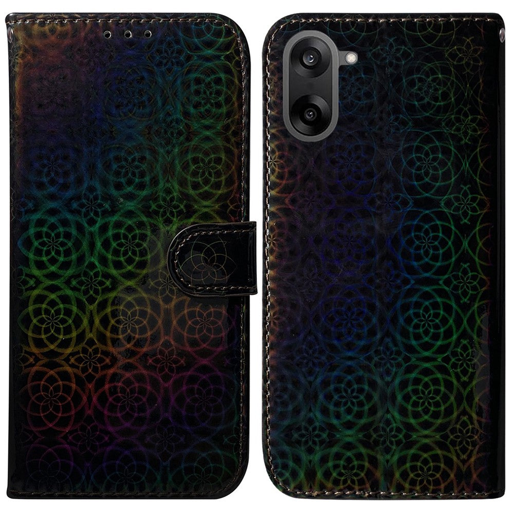 OnePlus Nord CE5 5G / Ace 5 Racing 5G stativcover i blomstret læder med håndledsrem