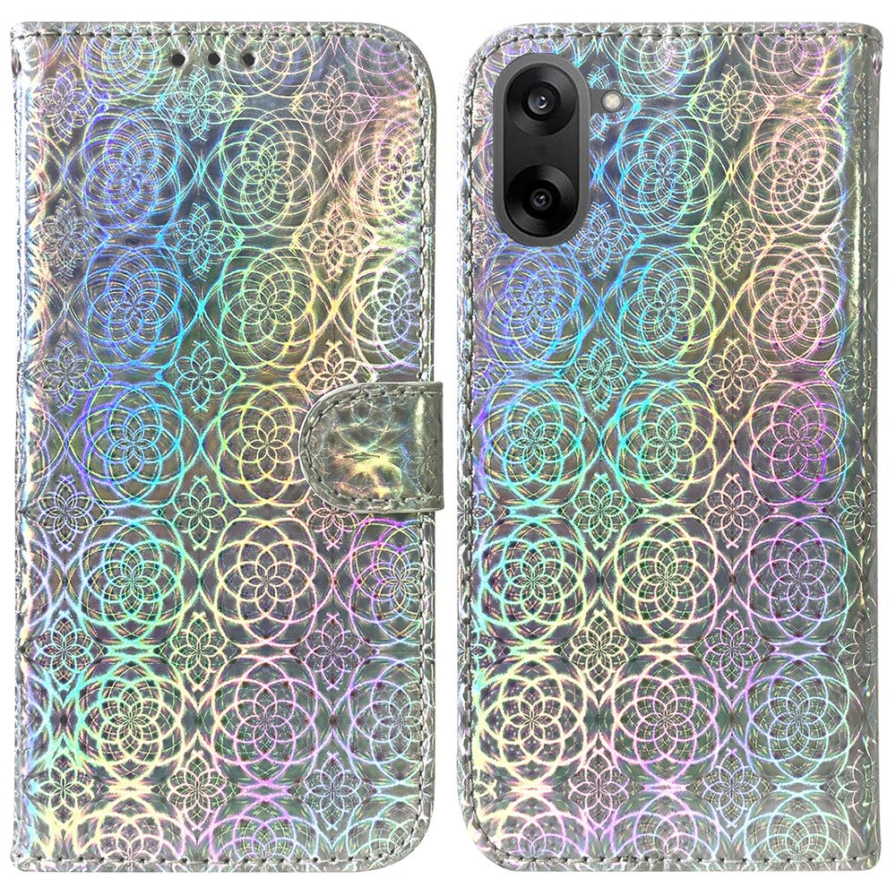 OnePlus Nord CE5 5G / Ace 5 Racing 5G stativcover i blomstret læder med håndledsrem