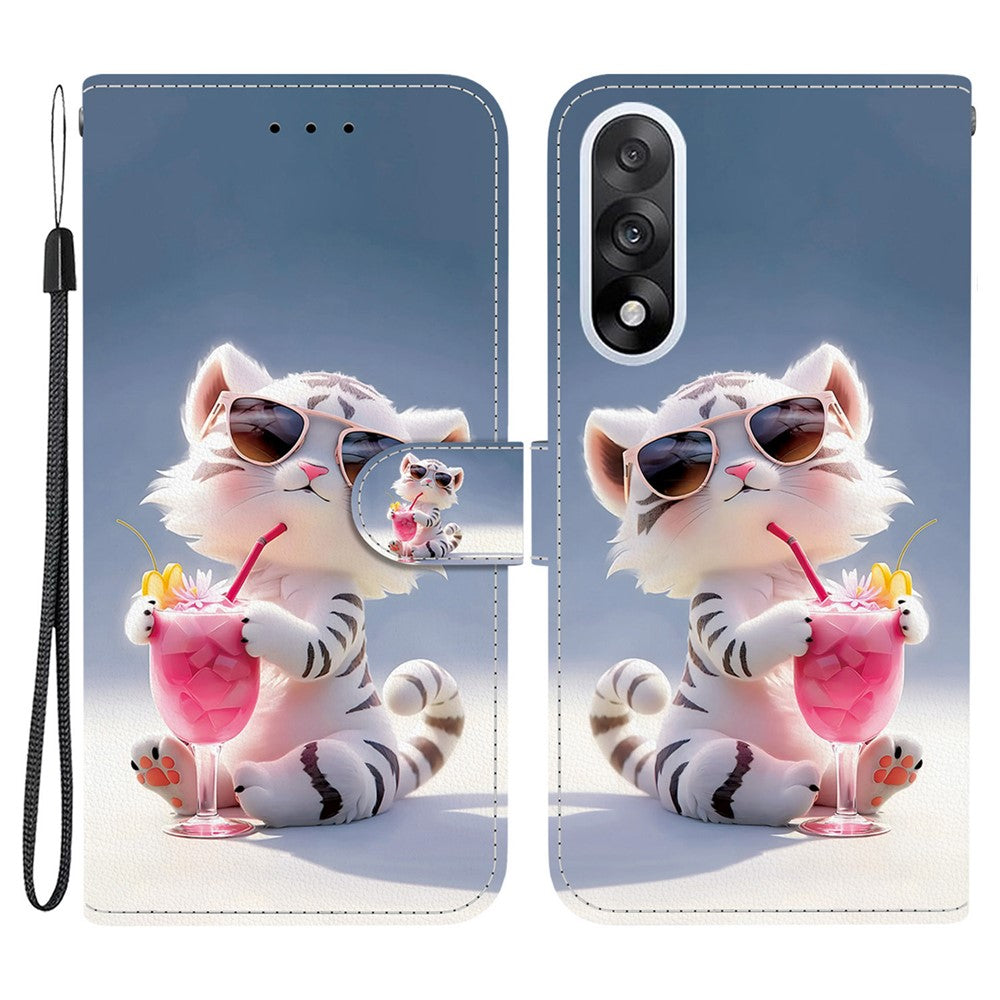 For OnePlus Nord 5 5G / Ace 5 Ultra 5G Case Pattern Printing Leather Flip Wallet Phone Cover with Lanyard