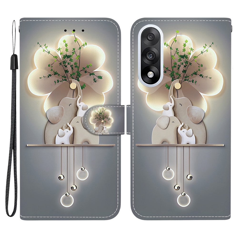 For OnePlus Nord 5 5G / Ace 5 Ultra 5G Case Pattern Printing Leather Flip Wallet Phone Cover with Lanyard