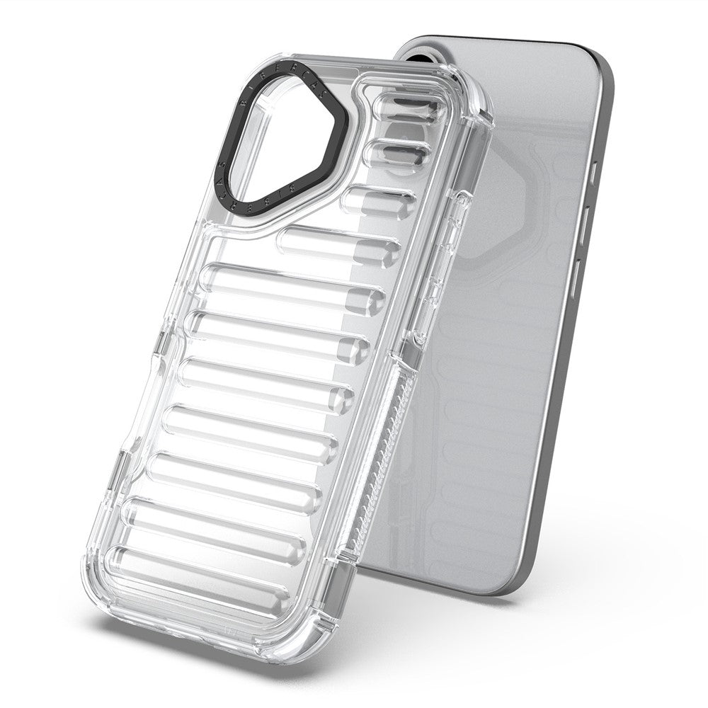 For iPhone 17 Case Stripe Design Anti-Slip Detachable TPU + PC Phone Cover