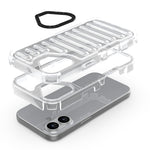 For iPhone 17 Case Stripe Design Anti-Slip Detachable TPU + PC Phone Cover