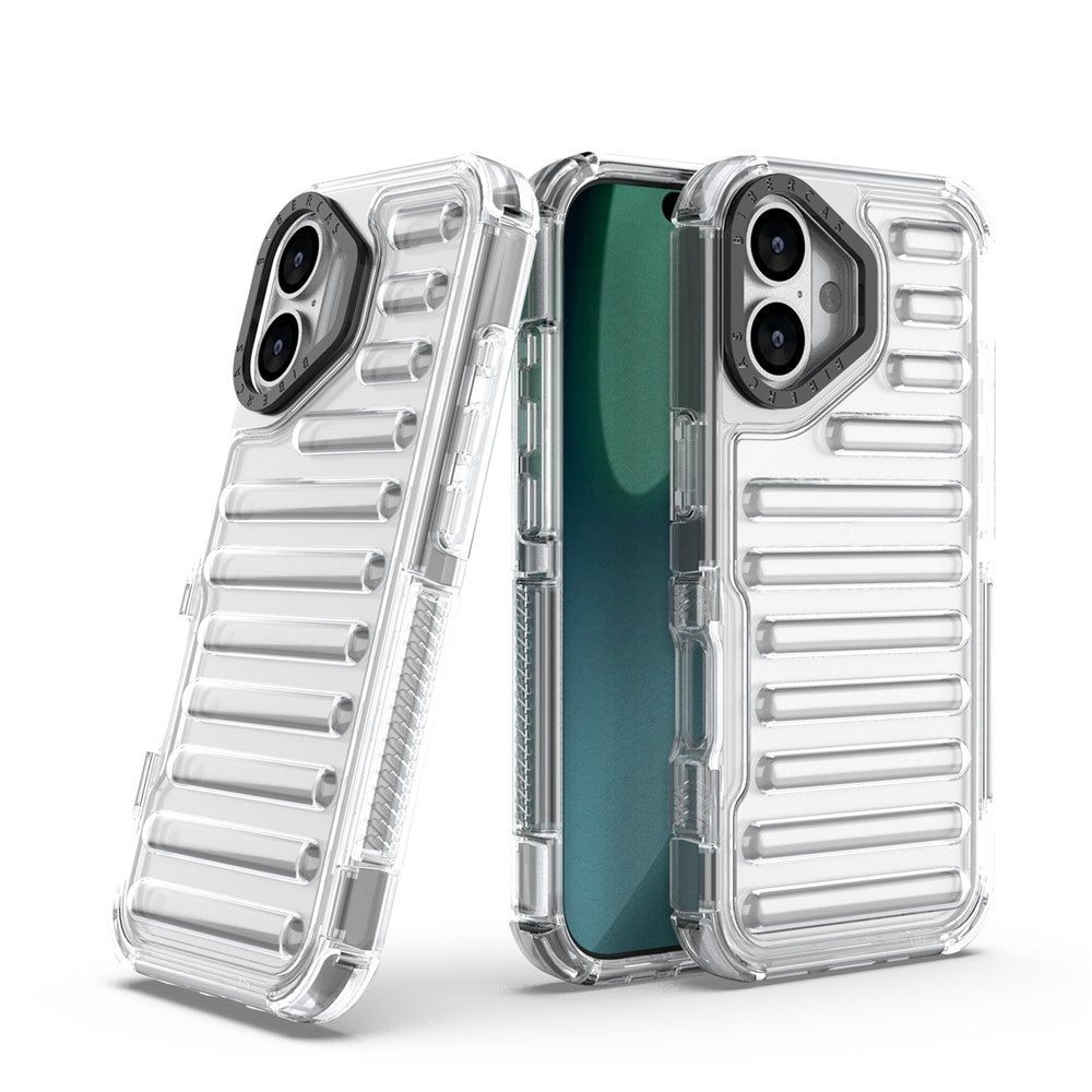 For iPhone 17 Case Stripe Design Anti-Slip Detachable TPU + PC Phone Cover