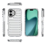 For iPhone 17 Case Stripe Design Anti-Slip Detachable TPU + PC Phone Cover