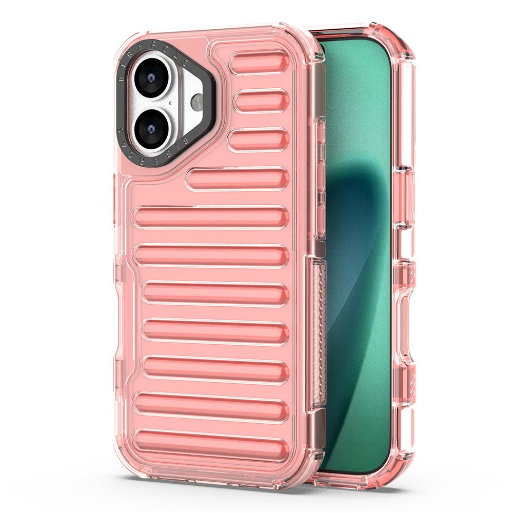 For iPhone 17 Case Stripe Design Anti-Slip Detachable TPU + PC Phone Cover
