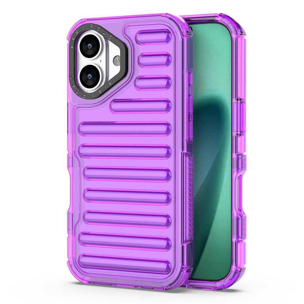 For iPhone 17 Case Stripe Design Anti-Slip Detachable TPU + PC Phone Cover