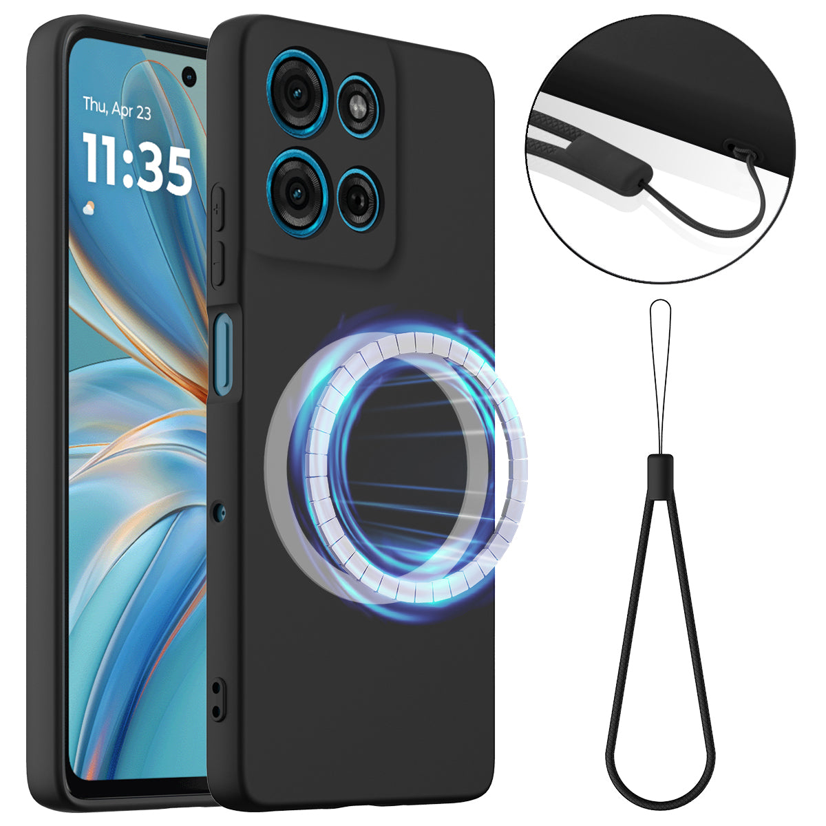 For Motorola Moto G56 5G Magnetic Case Anti-Drop Liquid Silicone Phone Cover