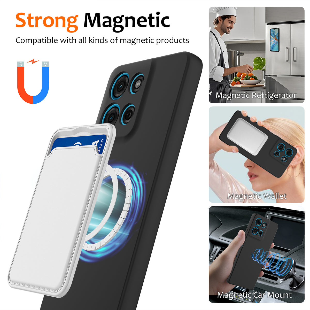 For Motorola Moto G56 5G Magnetic Case Anti-Drop Liquid Silicone Phone Cover