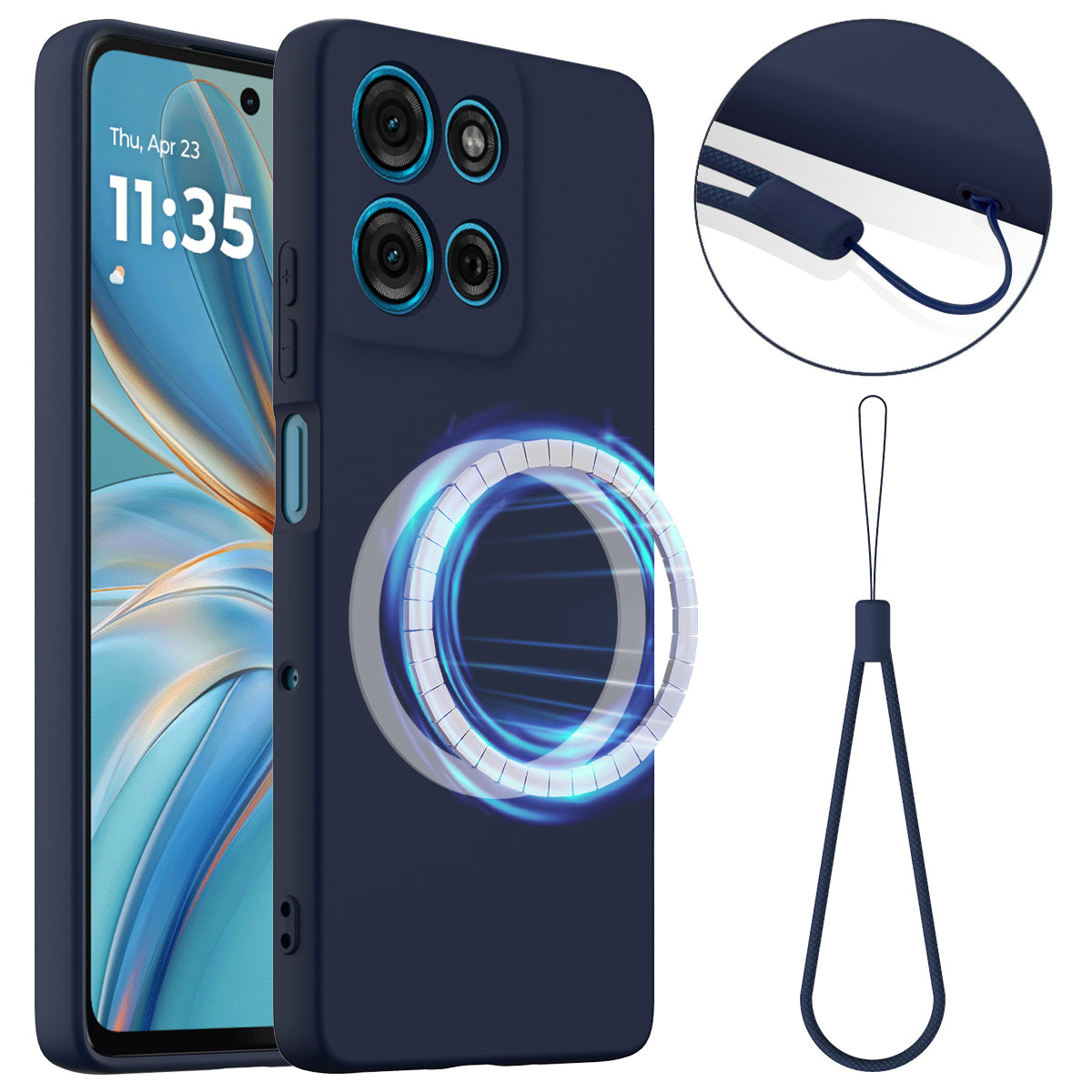 For Motorola Moto G56 5G Magnetic Case Anti-Drop Liquid Silicone Phone Cover