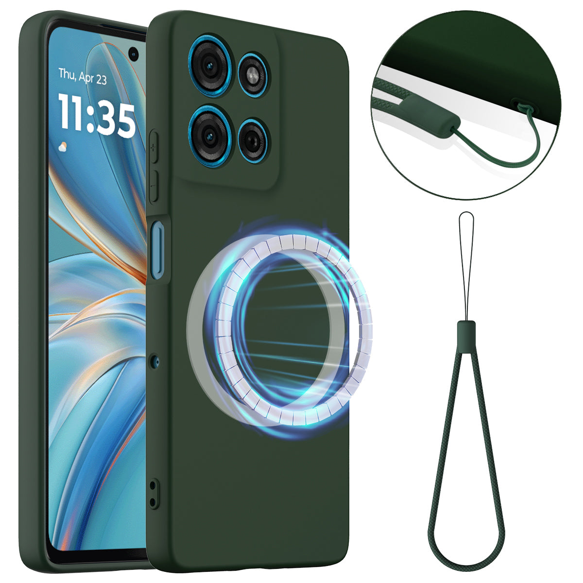 For Motorola Moto G56 5G Magnetic Case Anti-Drop Liquid Silicone Phone Cover
