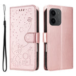 For Xiaomi Redmi 15C 5G (EU) (173mm) / 15C 4G (EU) (173mm) Leather Wallet Case Cat Bee Pattern Phone Cover Stand