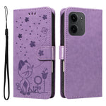 For Xiaomi Redmi 15C 5G (EU) (173mm) / 15C 4G (EU) (173mm) Leather Wallet Case Cat Bee Pattern Phone Cover Stand