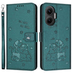 For Xiaomi Poco F7 5G / Redmi Turbo 4 Pro 5G Wallet Case Cats Imprint Leather Phone Cover with Strap