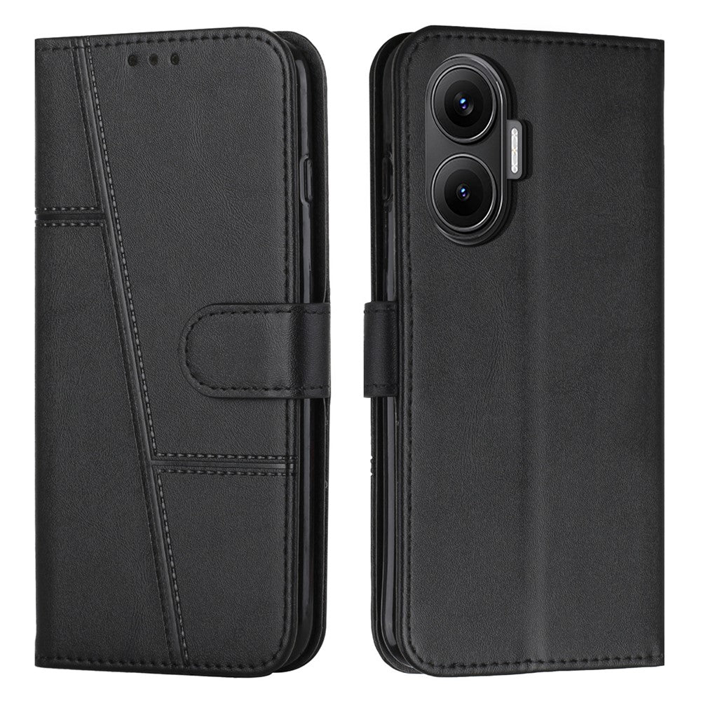 For Xiaomi Poco F7 5G  /  Redmi Turbo 4 Pro 5G Leather Phone Case Foldable Stand Wallet Flip Cover with Strap