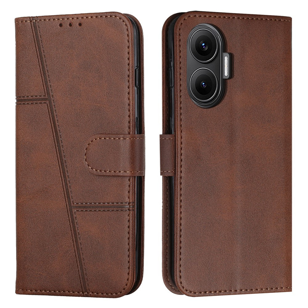 For Xiaomi Poco F7 5G  /  Redmi Turbo 4 Pro 5G Leather Phone Case Foldable Stand Wallet Flip Cover with Strap