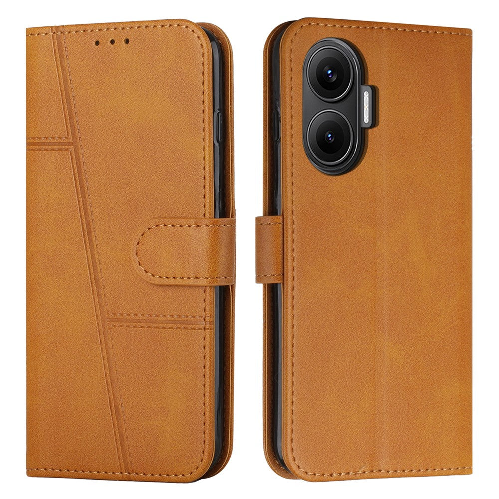 For Xiaomi Poco F7 5G  /  Redmi Turbo 4 Pro 5G Leather Phone Case Foldable Stand Wallet Flip Cover with Strap