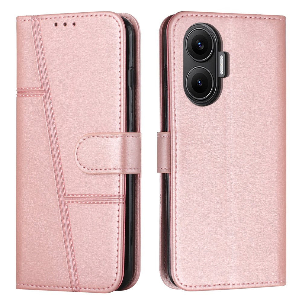 For Xiaomi Poco F7 5G  /  Redmi Turbo 4 Pro 5G Leather Phone Case Foldable Stand Wallet Flip Cover with Strap