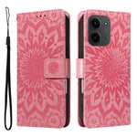 For Xiaomi Redmi 15C 4G (Global) (171mm) / Poco C85 4G (171mm) Leather Wallet Case Sunflower Imprinted Phone Cover